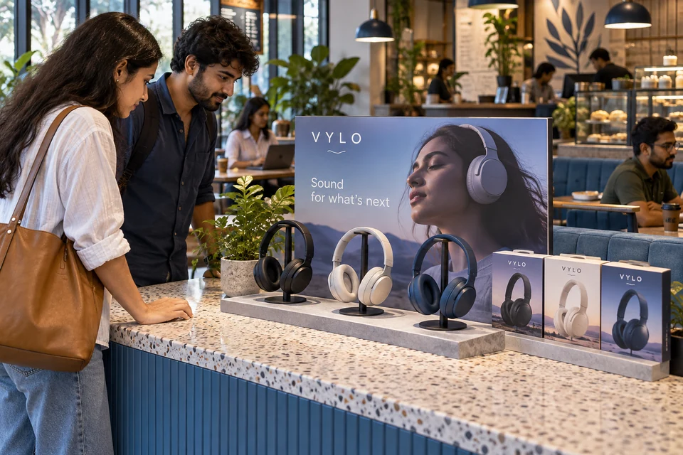 Illustrative product launches campaign using product showcases in an Indian outlet